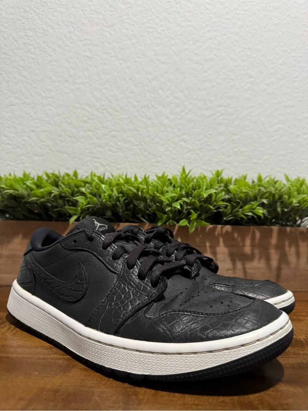Nike Air Jordan 1 Low G Black Crocodile Golf Shoes DD9315-003 Mens Size 9